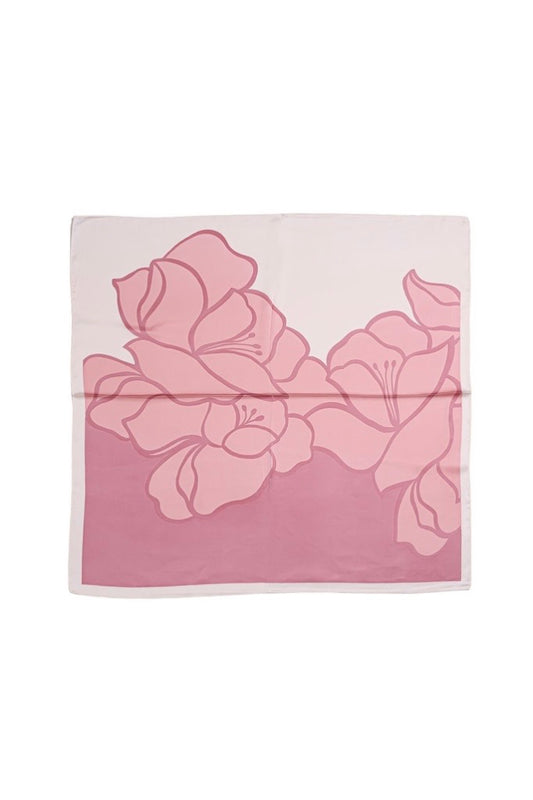 68*68cm Pink Flower Print Schal