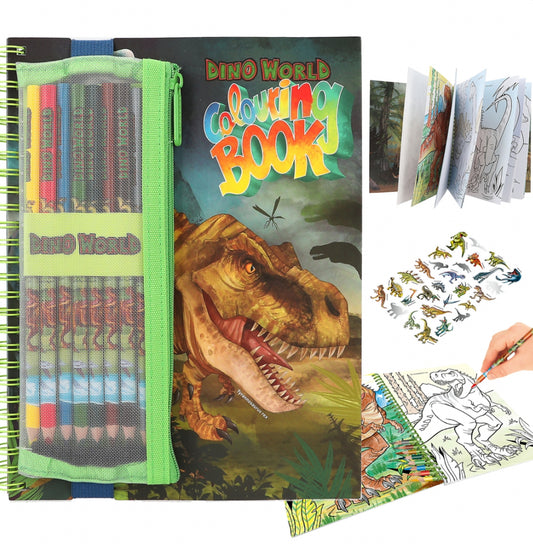 Dino World Malbuch mit Buntstiften