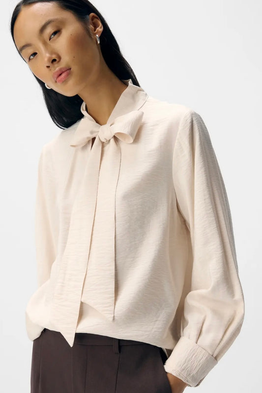 Bluse „Objjacira“ Beige