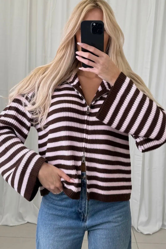 Strickjacke „17170“ Caffe/Rose