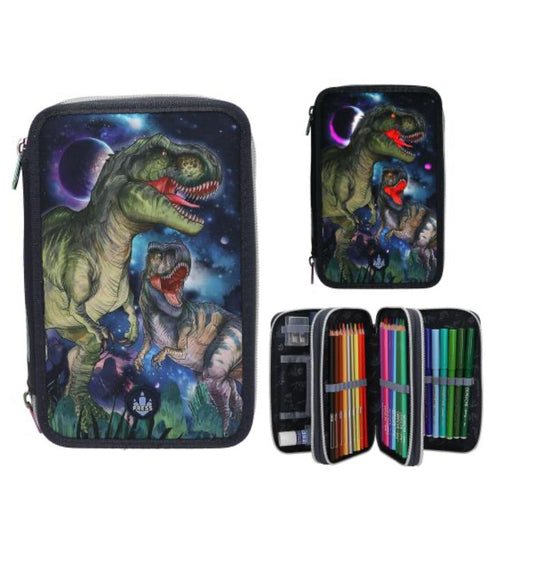 Dino World 3 Fach Federtasche LED GALAXY