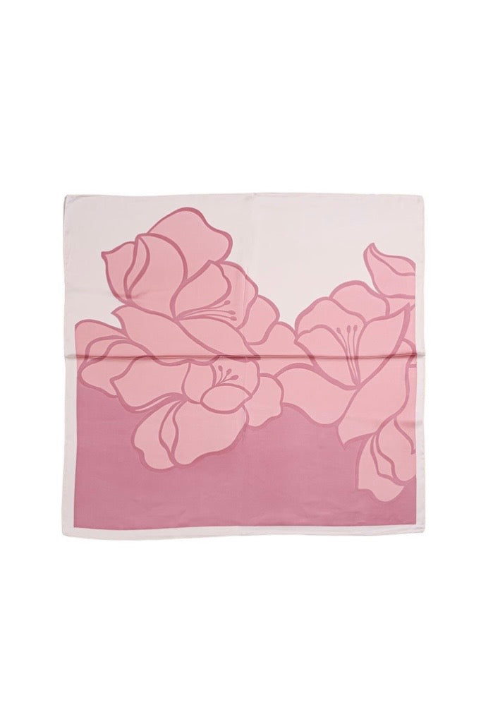 68*68cm Pink Flower Print Schal