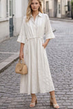 Mididress mit Tunnelzug und Knopfleiste „11593“