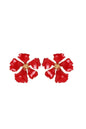 Edelstahl Ohrringe 36*36mm rote Blüte „125682.80“