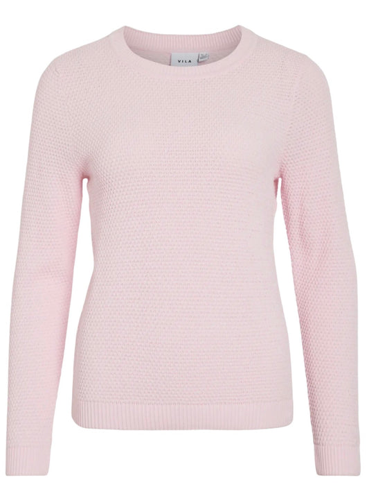 VIDALO O-NECK L/S KNIT TOP Rosa